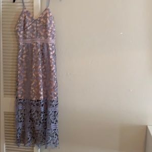 Periwinkle and cream dress